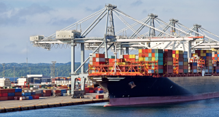 Transport ships at port