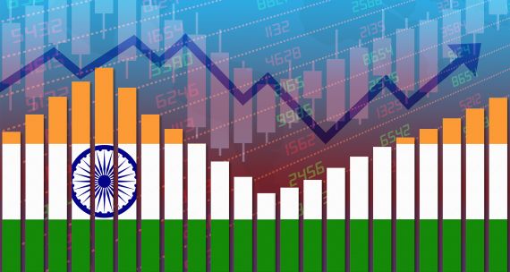 India Economy Graphic with Flag