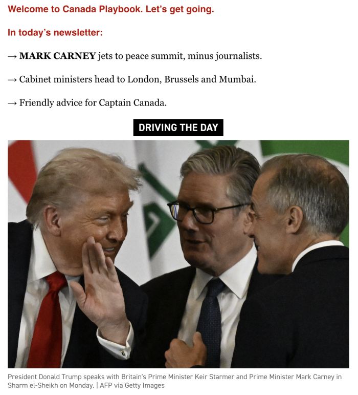 Politico - Canada Playbook